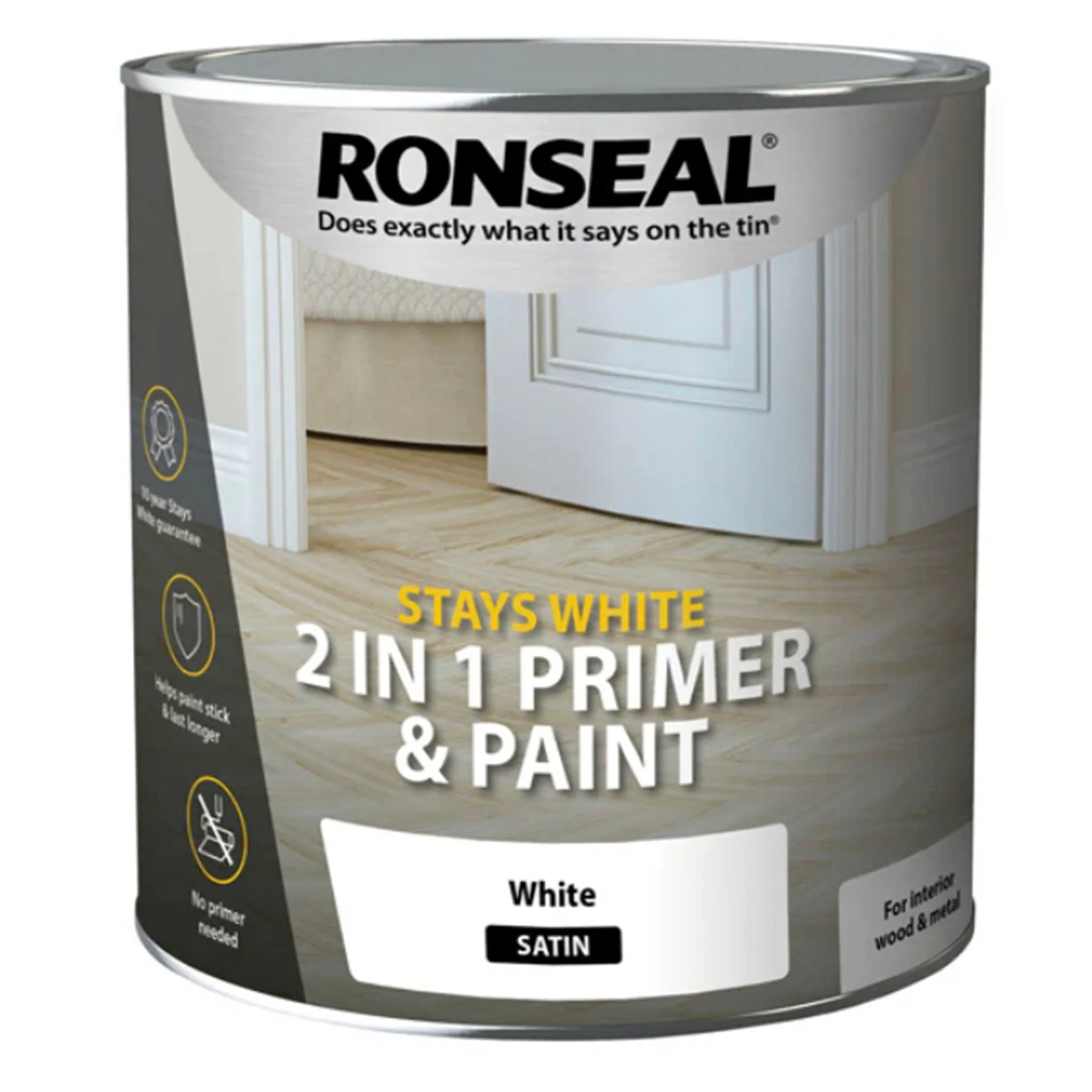 Ronseal Stays White 2 in 1 Primer and Paint Brilliant White - Image 3